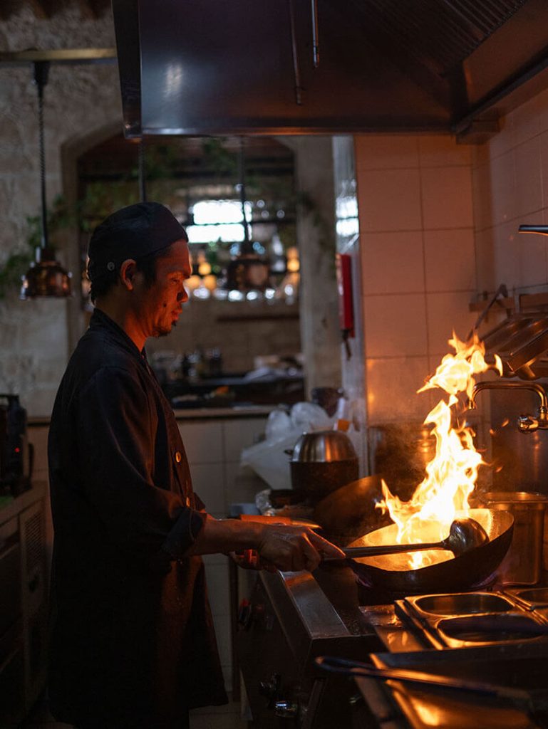 Chef preparing food