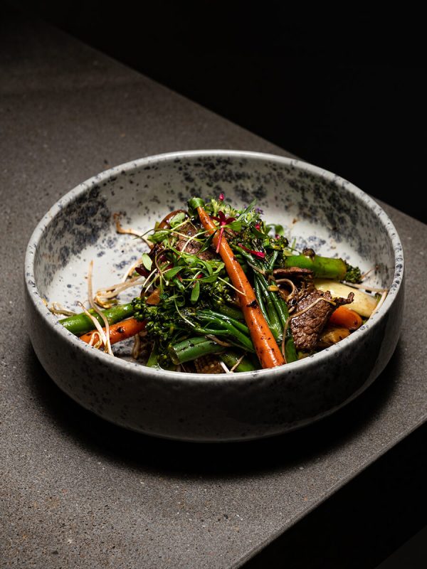 asian salad with grilled vegetables