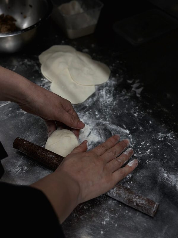 Check preparing rolling dough