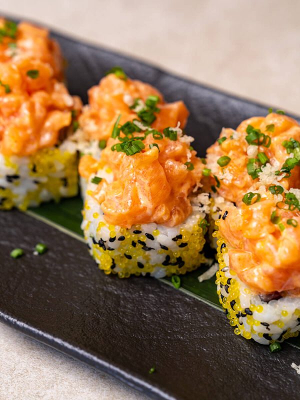 Sushi rolls on a plate