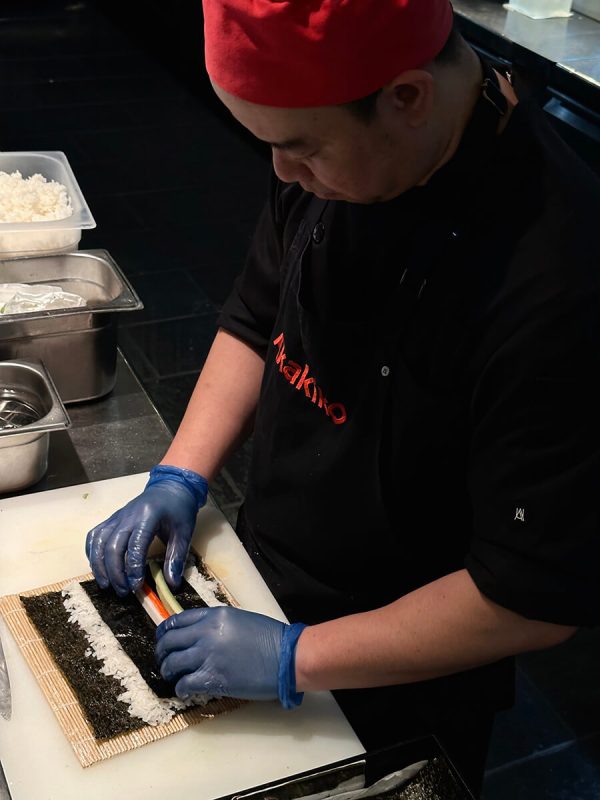 Chef preparing sushi