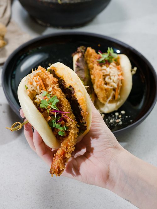 bao bun with friend ingredients