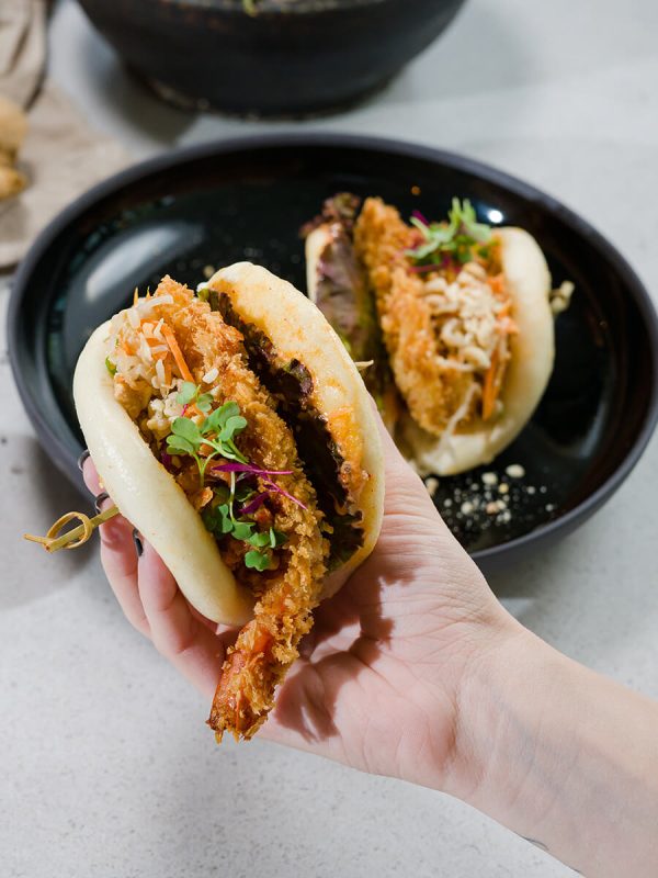 bao bun with friend ingredients